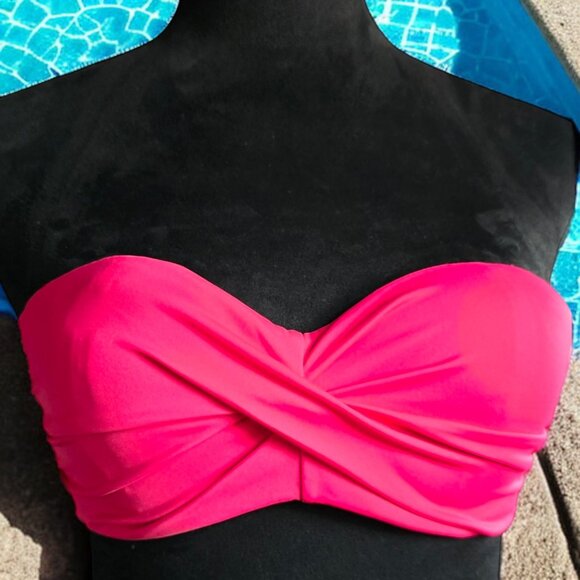 NWOT VICTORIA SECRET ( 34C ) Bright Pink/Fusha Swim Top - Picture 3 of 9
